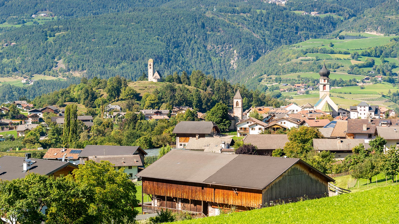 Panorama sul paese di Fiè allo Sciliar